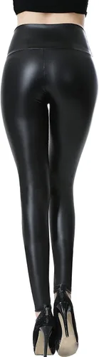 Vista 2 de Everbellus Leggings de cintura alta de piel sintética sexy para mujer