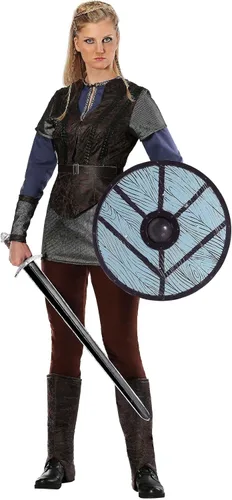 Vista 8 de Vikings Lagertha Lothbrok - Disfraz de doncella con escudo de guerrero nórdico para mujer