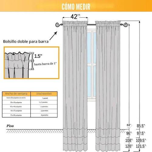 Vista 9 de Gwine Cortinas traslúcidas doradas de 96 pulgadas de largo, 2 paneles para Dorado