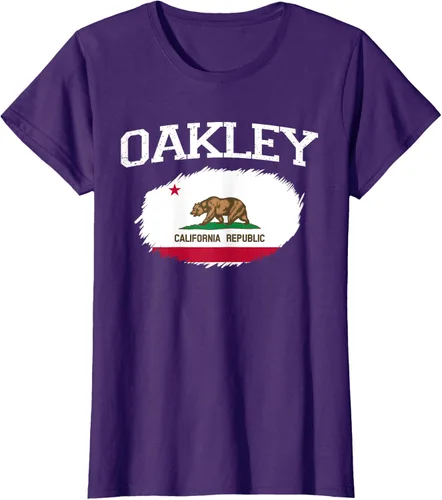 Vista 8 de OAKLEY CA CALIFORNIA Flag Vintage USA Sports Hombre Mujer Camiseta, Negro