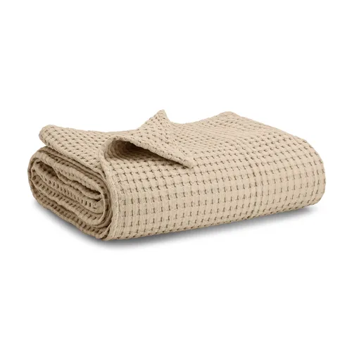 Vista 20 de Comfy Cubs Manta de bebé con tejido de punto gofre, manta de algodón de 40 x 40 pulgadas con diseño texturizado, manta ligera para cama, cuna Blush