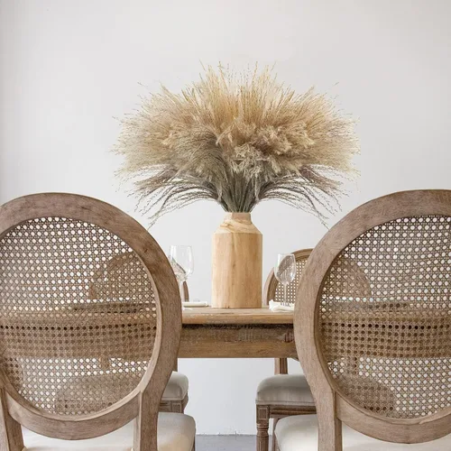 Vista 8 de Uieke 100 piezas de hierba de las pampas seca natural de 17 pulgadas de alto, flores secas grandes de caña sintética para arreglos florales de boda
