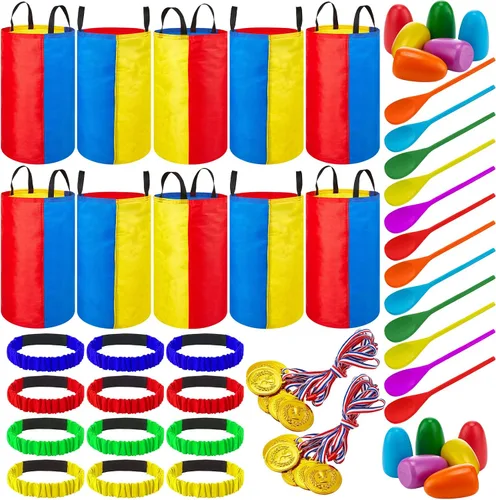 Vista 7 de Yunsailing 40 Pieces Potato Sack Race Bags Large Bags Lawn Outdoor Games Party Games for Kids School Adults Family Backyard Party Birthday Outside