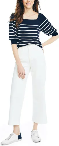 Vista 4 de Nautica Camiseta de cuello cuadrado a rayas para mujer