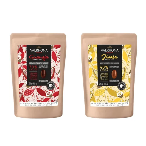 Vista 12 de Valrhona Premium French Barras de Chocolate Negro para Hornear (Feves). Clásico GUANAJA 70% Cacao. Fácil de Derretir. Fácil de Picar. Intenso