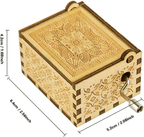 Vista 6 de Muzero - Caja de música de cumpleaños, regalo para mujeres, hermanas, hija, hijo, amigos, cumpleaños Caja de música de manivela de madera, regalos