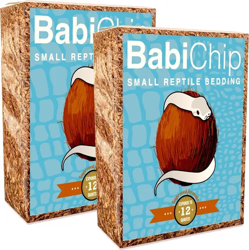 Vista 3 de BabiChip - Sustrato de chips de coco para reptiles, 6 cuartos de galón, ropa de cama suelta de tamaño pequeño para pitones de bola, otras