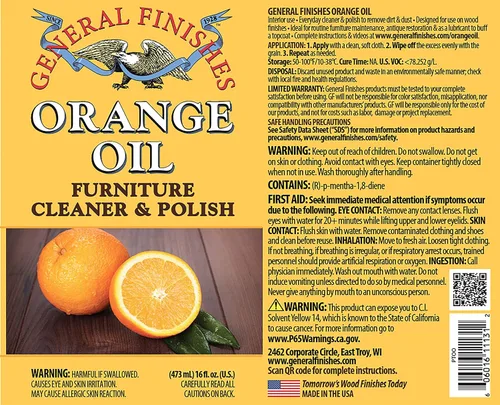 Vista 2 de General Finishes Esmalte para muebles de aceite naranja, 1 pinta