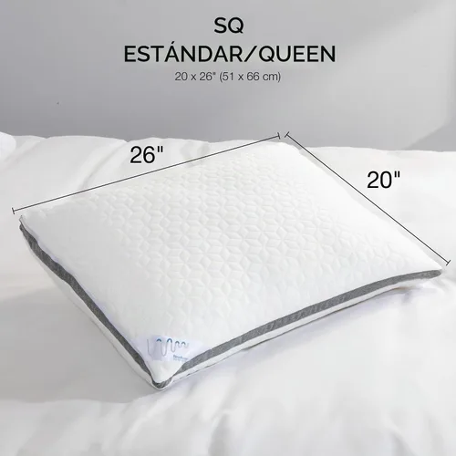 Vista 6 de Brookstone Almohada de Espuma Viscoelástica de Confort 2 en 1 con Relleno Mejor que el Plumón para una Sensación Firme pero Suave - Diseño Híbrido