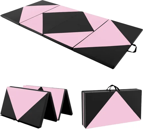 Vista 10 de Giantex 4'x8' Gymnastics Mat, 2" Thick Folding Tumbling Mat with Carrying Handles, Foldable Gym Mat with Hook and Loop Fastener, Cheer Mats for Kids