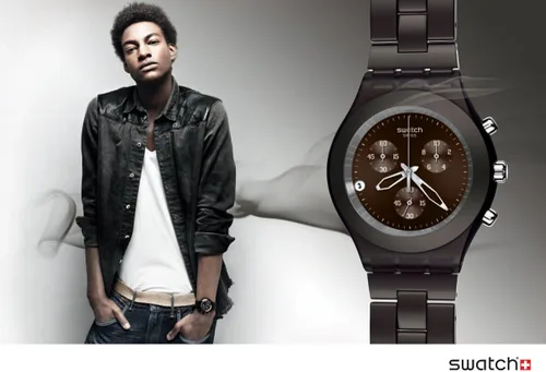 Vista 2 de Swatch Irony SVCC4000AG Reloj de hombre de aluminio con esfera marrón ahumado de sangre completa, Marrón, Moderno