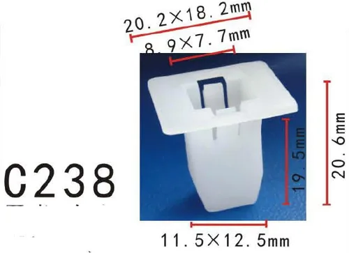 Vista 2 de Autobahn88 - Clip de remache tipo push-in para parachoques, compatible con Renault (OEM: 054000001R) (Paquete de 20)