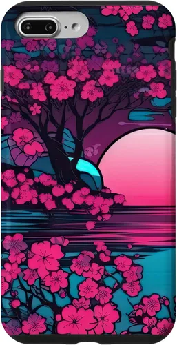 Vista 12 de Synthwave Cherry Blossoms Case for iPhone 17
