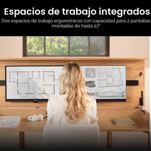 Vista 2 de Escritorio convertible, escritorio de oficina en casa simple y moderno con almacenamiento, escritorio plegable en mesa de comedor, mesa de comedor