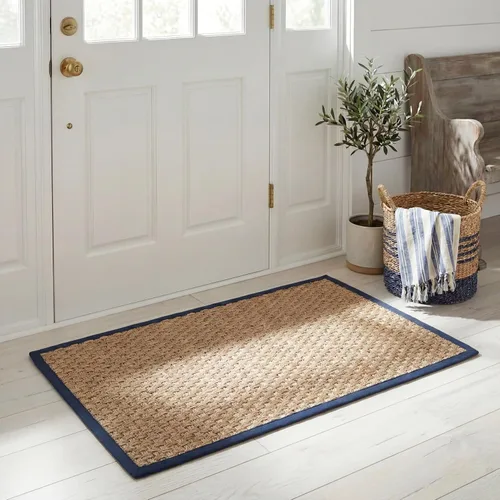 Vista 88 de SAFAVIEH Natural Fiber Collection NF114A - Alfombra de pasillo de hierba marina con patrón de tejido de cesta y borde, de 2 pies 6 pulgadas x 16