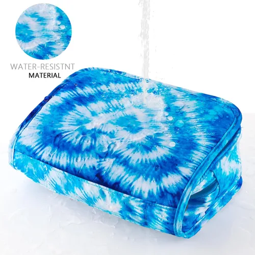Vista 4 de Bolsa de aseo colgante de tie dye para niñas, bolsa de aseo de viaje para adolescentes, impermeable, para maquillaje y artículos de tocador, bolsa