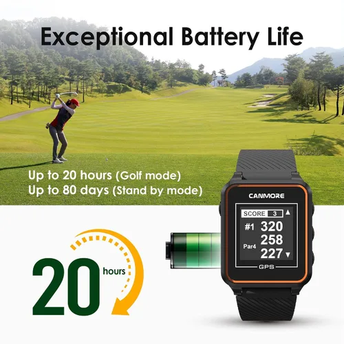 Vista 2 de CANMORE TW356 - Dispositivo portátil con GPS de golf para hombres y mujeres, más de 41,000 campos precargados actualizados en todo el mundo