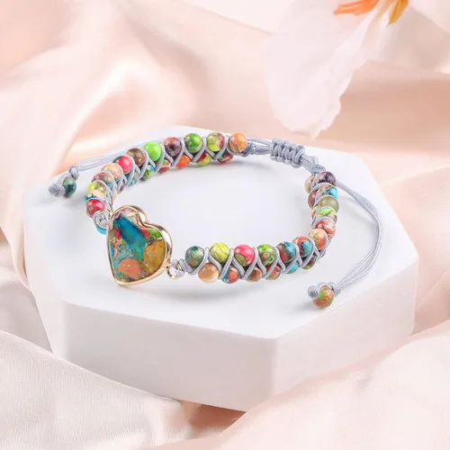 Vista 5 de MOOGEEN Pulsera de piedra natural para mujeres, adolescentes, niñas, regalos para mejor amiga, hermana, mamá, hija, nieta, bohemia, hecha a mano