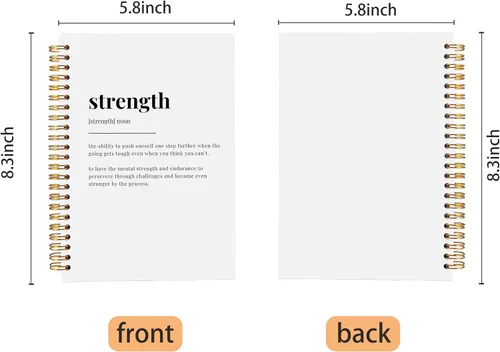 Vista 5 de Strength Cuaderno de Notas Diario Inspirador, Regalos Inspiradores y Motivacionales para Mujeres y Hombres, Cuaderno Diario Espiral Inspirador 14x21