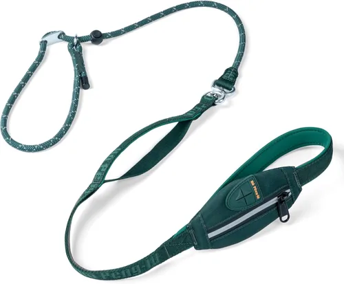 Vista 5 de Correa antideslizante para perro, correa y collar de entrenamiento resistente sin tirones con antienredos, mango acolchado e hilo reflectante