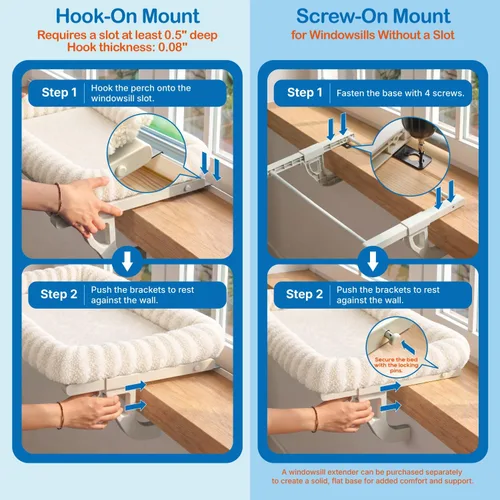 Vista 6 de Zakkart Mellow - Hamaca completa para gatos para alféizar de ventana Beige