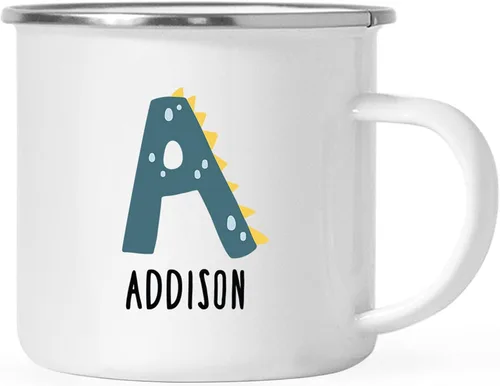 Vista 14 de Andaz Press Taza de café personalizada con monograma inicial, monograma bohemio, nombre personalizado, 11 onzas, taza de acero inoxidable de metal