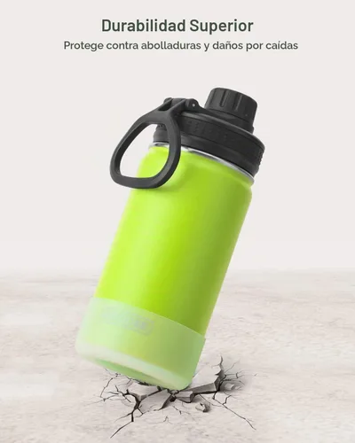 Vista 2 de koodee Botella de Agua Pequeña - 12 oz Botella de Agua de Acero Inoxidable con Aislamiento al Vacío de Boca Ancha con Tapa de Boquilla a Prueba