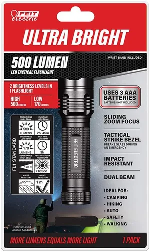 Vista 10 de Feit Electric Linterna LED Táctica - Aleación de Aluminio - Con Zoom y Engaste para Ataque o Defensa Requiere