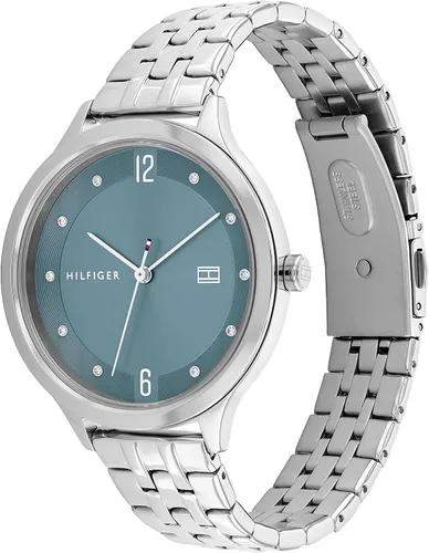 Vista 2 de Tommy Hilfiger Reloj de pulsera de cuarzo de acero inoxidable y eslabones para mujer color azul modelo 1782433 Azul Patchwork Reloj de cuarzo