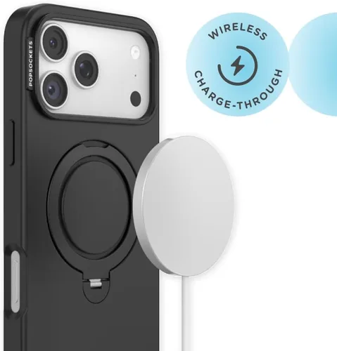 Vista 6 de PopSockets Funda para iPhone 17 Pro Max con MagSafe, color negro