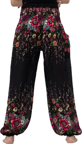 Vista 3 de B BANGKOK PANTS Pantalones harem para mujer, ropa bohemia con bolsillos