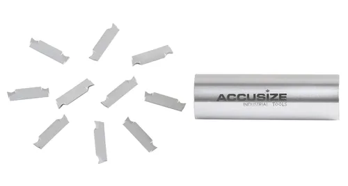 Vista 8 de Insertos de carburo Accusize, MGGN200-LH, corte de aluminio, 2403-4023x10 Inserto de corte de doble extremo, 10 unids/caja, para MGEHR04-2