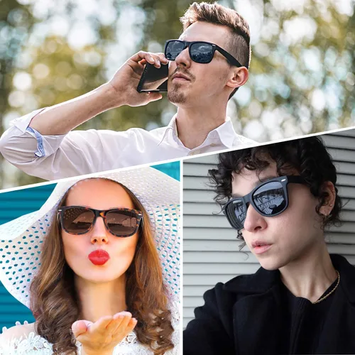 Vista 2 de Joopin Gafas de sol cuadradas polarizadas con protección UV para hombre y mujer
