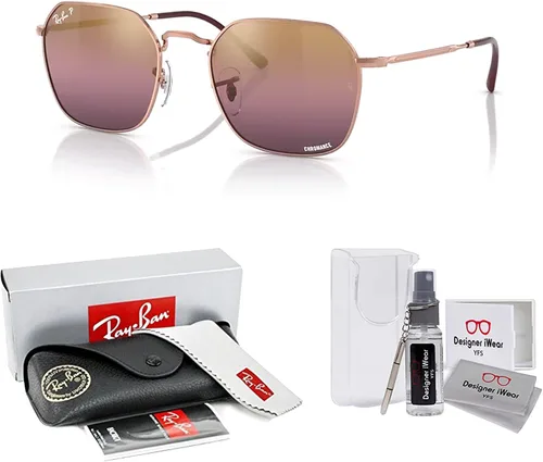 Vista 2 de Ray-Ban RB3694 Jim - Gafas de sol hexagonales para hombre y mujer + paquete con kit de gafas de diseñador iWear
