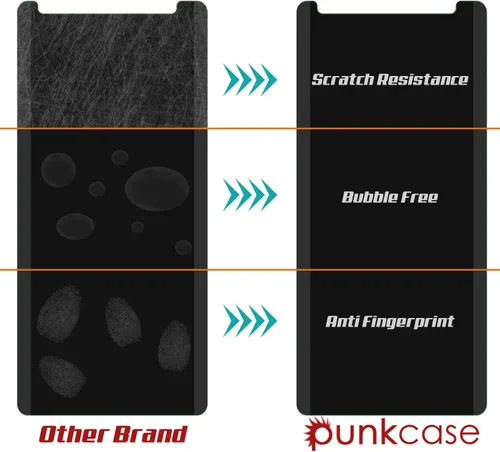 Vista 4 de PUNKSHIELD - Protector de pantalla de vidrio templado para Note 9, universal, compatible con funda 9H HD, sin burbujas, curvada de 0.013 in