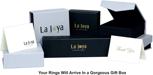 Vista 7 de La Joya 14 - 34 CT TW Certified Lab Grown Diamond 5 Stone Band Rings for Women Sparkling 10k Solid Gold Anniversary Bands Stackable Bands and