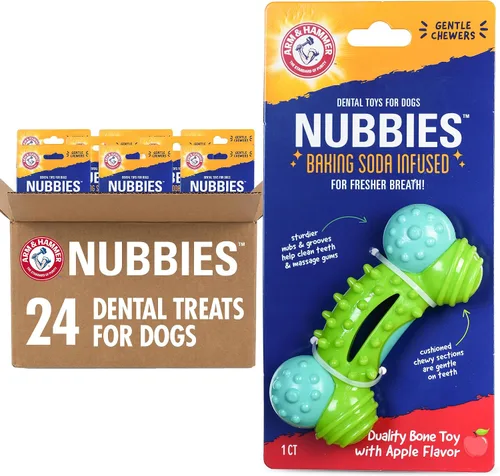 Vista 21 de Arm & Hammer for Pets Nubbies Duality Bone - Juguete dental para perros, el mejor juguete masticable para masticadores moderados, ayuda a reducir