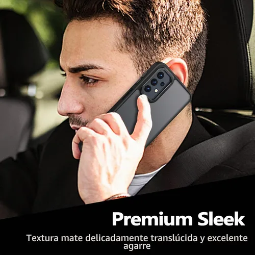Vista 6 de Rayboen Funda para Samsung Galaxy A32 5G, translúcida esmerilada, tacto antiarañazos, parte trasera de policarbonato duro, borde de silicona suave