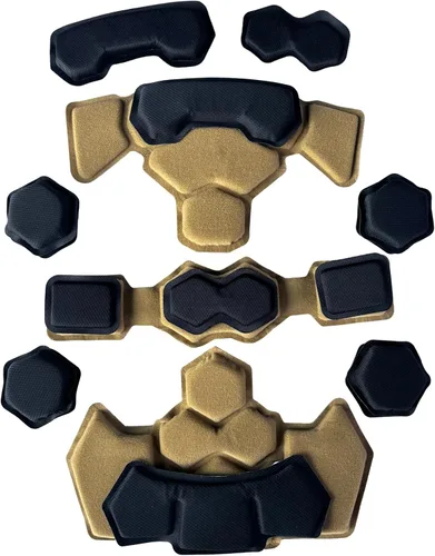 Vista 2 de Almohadillas tácticas para casco, universal Airsoft para exteriores, repuesto interno de espuma viscoelástica, kit de acolchado para casco