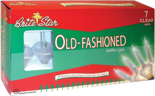 Vista 2 de Brite Star 7 luces de burbujas, base en forma de diamante, luces transparentes con purpurina