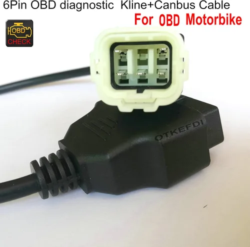 Vista 3 de Motocicleta 6 Pin OBD Cable de diagnóstico Moto Kline y Canbus Motorbike Adaptador