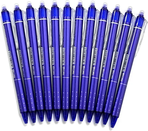 Vista 9 de sencoo Paquete de 5 bolígrafos de gel azul borrables retráctiles y borrables de tinta azul para estudiantes, papelería, oficina, premios escolares