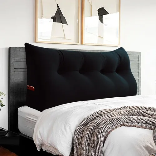 Vista 31 de Almohada de cabecero – Almohada de cama grande 3 en 1 como almohada de lectura de cuña, almohada grande para sofá cama o respaldo de apoyo, almohada