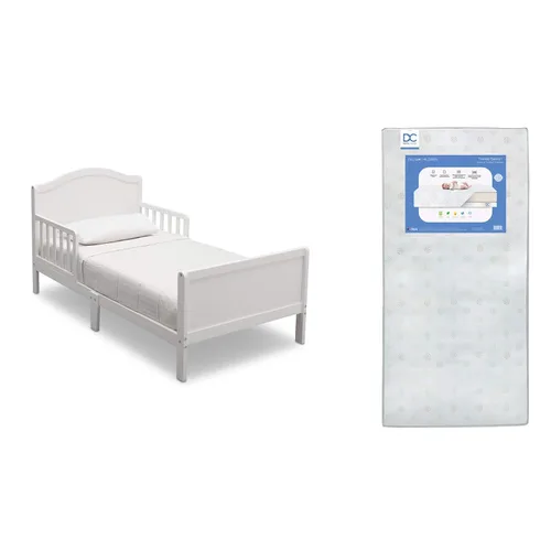Vista 9 de Delta Children Bennett Wood - Cama para niños pequeños, certificado Greenguard Gold, blanco Bianca