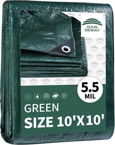 Vista 80 de RAINDEWAY Tarps - Lona impermeable de color azul de 4 x 16 pies de grosor, resistente a desgarros, multiusos, para techo, campamento, automóvil