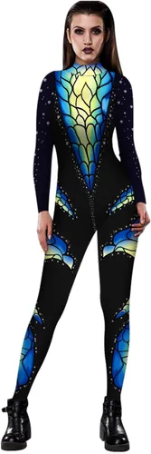 Vista 6 de JJEUWE Disfraz de Halloween para mujer, traje de cosplay ajustado 3D Bax10