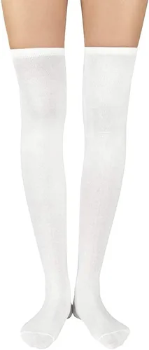 Vista 2 de American Trends Calcetines altos hasta la rodilla para mujer, calcetines largos y cálidos hasta el muslo para cosplay, calcetines atléticos a rayas