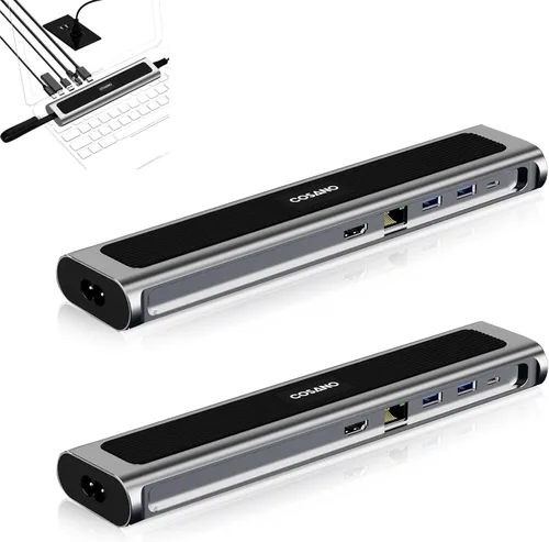 Vista 7 de Estación de acoplamiento para laptop, estación de carga universal todo en uno de carga rápida de 100 W con doble USB-C USB-A Hub 4K HDMI Ethernet 1