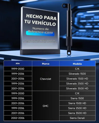 Vista 3 de OMT - Amortiguador de asistencia para puerta trasera de camión compatible