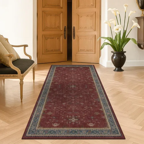 Vista 144 de Hazo Haus – Alfombra pequeña para entrada, cocina o baño, antideslizante con base de goma, resistente a las manchas y a la decoloración, diseño